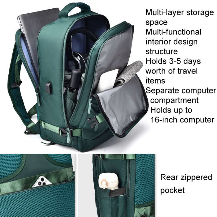 WEIXIER B692 Large Capacity Shoulder Bag Business Travel Computer Backpack(Green)