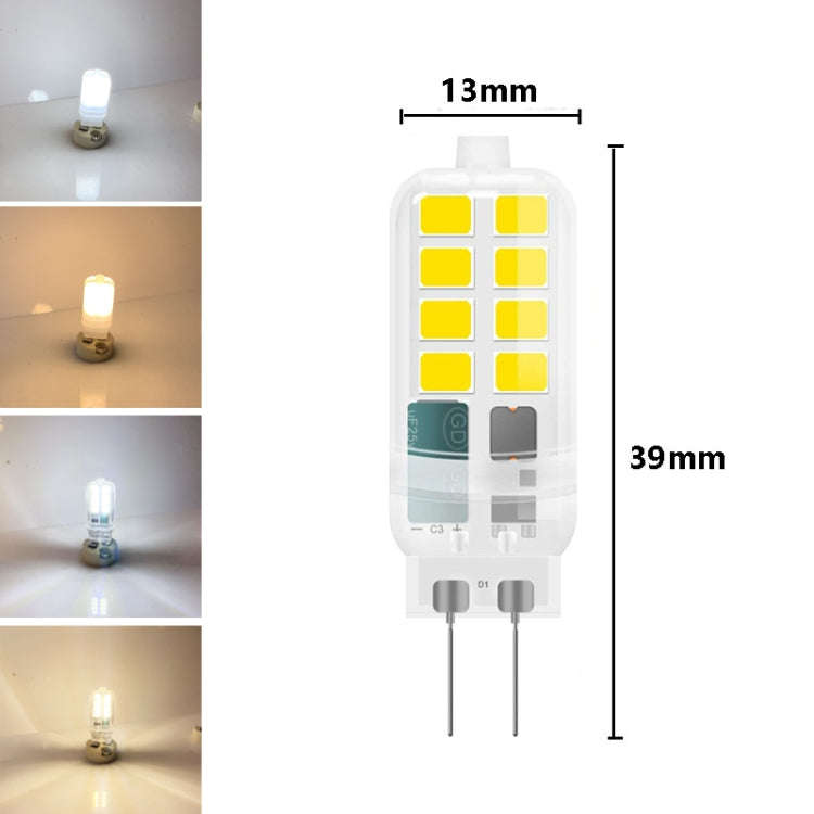G4 AC/DC12V 3W Flicker-free Replacement LED Halogen Lamp Beads, Light Color: Natural White(Transp...