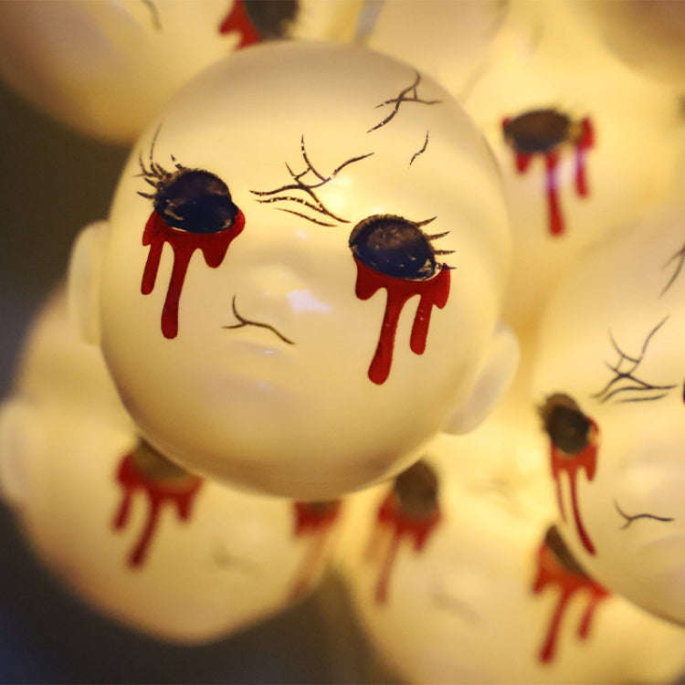 LED Halloween Decoration Atmosphere Layout Ghost Face Light String, Model: 1.5m 10 LEDs Always On...