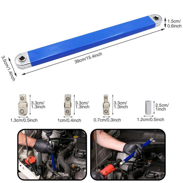 Multifunctional Ratcheting Extension Wrench Household Car Maintenance Tools(Blue)