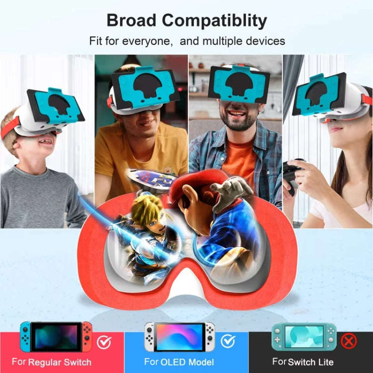 DEVASO Compatible With Switch / Switch OLED Gaming Console VR Glasses(White Blue)