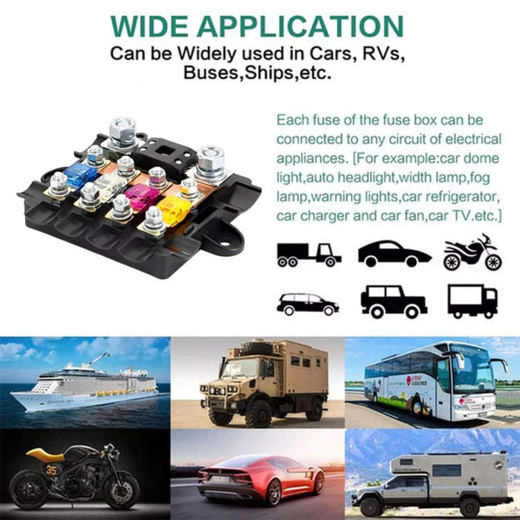 Five-Way One-Input Four-Output Fuse Box RV Power Supply Modification, Specifications: Fuse Box + ...