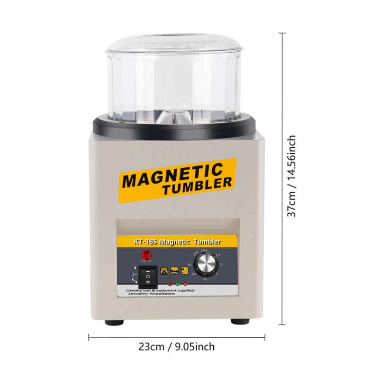KT-185 Magnetic Polishing Tumbler Stainless Steel Deburring And Polishing Machine, EU Plug(Black)