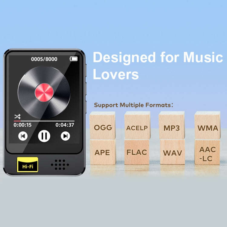 MP3 / MP4 Music Player Bluetooth Radio E-book Playback Walkman, Memory: 16GB(Black)