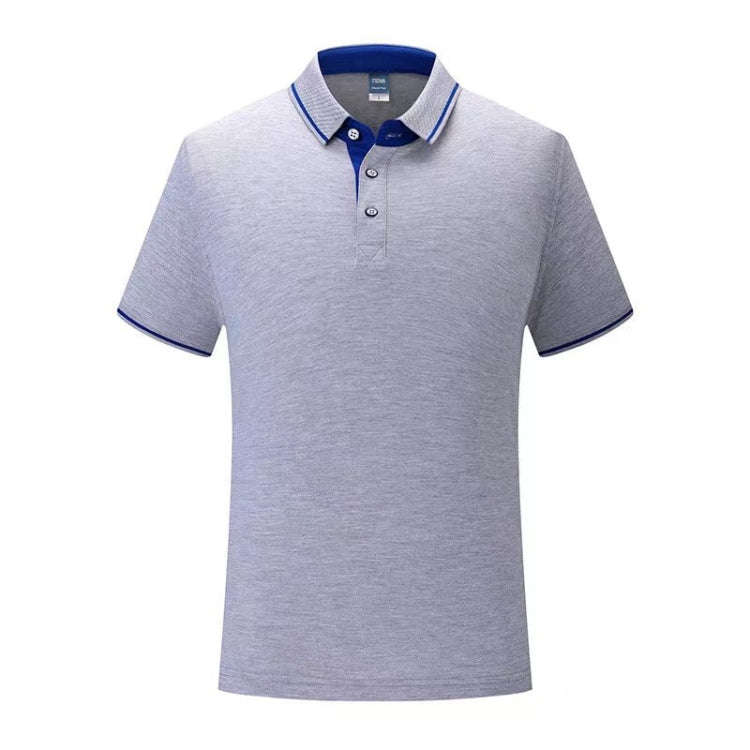 Thin Lapel Short-Sleeved Shirts Group Workwear Advertising Shirts, Size: L(Gray)