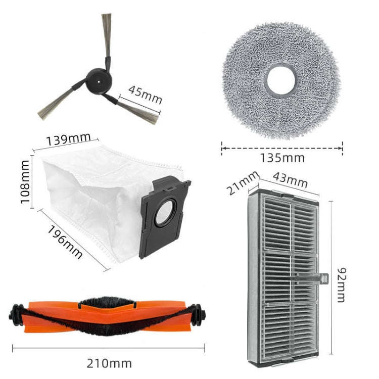 For Dreame X40 Pro / X40 Ultra Robot Vacuum Replacement, Spec: Bristle Brush