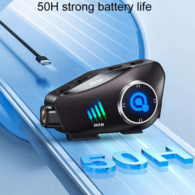 KUQIBAO Q28 Motorcycle Riding Helmet Bluetooth-compatible Headset Recorder(2 In 1 Microphone)
