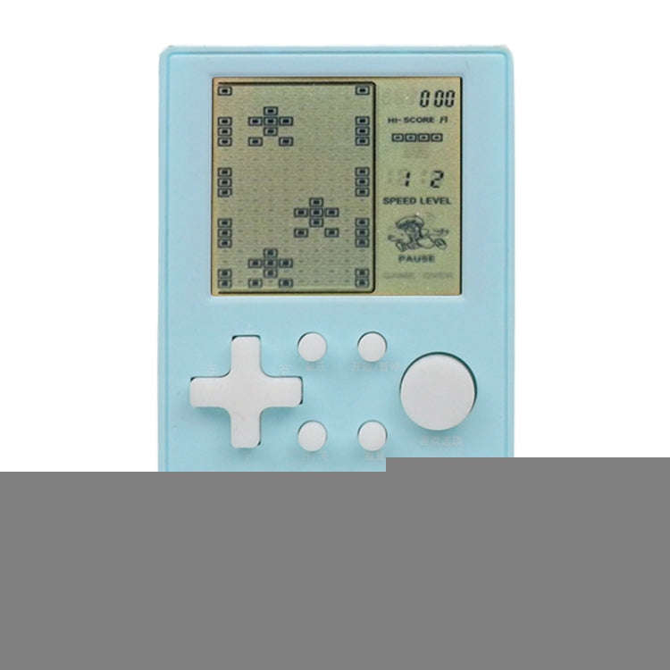 Classic Handheld Game Machine Kids Game Console Toy Educational Building Block Game Toy(Blue)