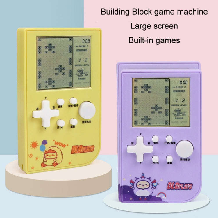 Classic Handheld Game Machine Kids Game Console Toy Educational Building Block Game Toy(Blue)