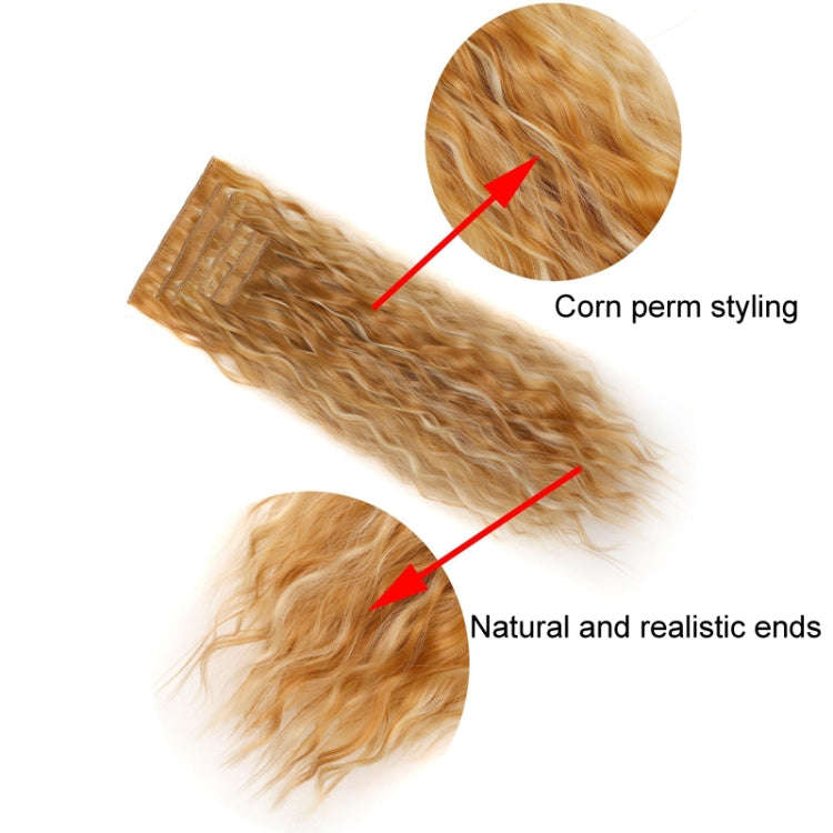 7pcs / Set Clip-On Corn Hair Extension Pieces 16-Card Cornrow Curl Wig, Color: 4H27#