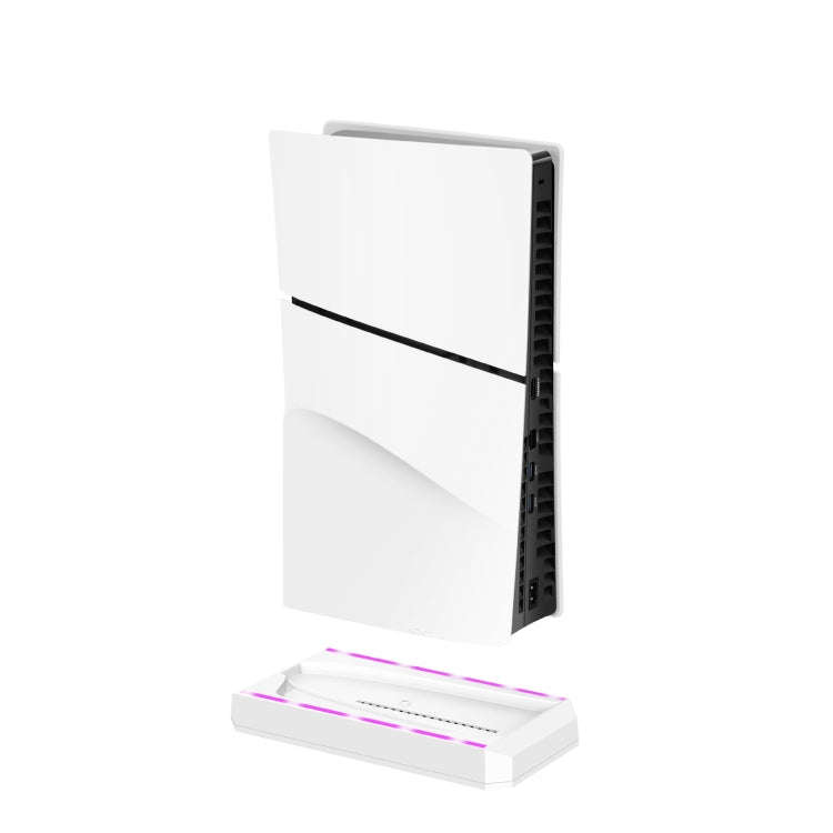 For PS5 Slim Console Wall-mounted Storage Rack With 3 USB2.0 Ports(White)