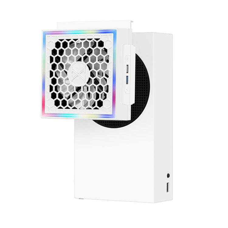 For XBOX Series S Console Side-mounted Cooling Fan RGB Color Light Radiator