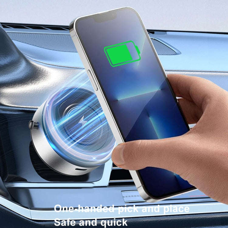 AIMITE M8 Car Wireless Charger Phone Holder Vacuum Suction Cup Strong Magnetic Support Bracket(Bl...