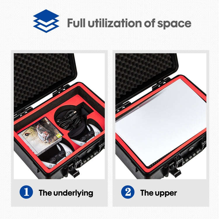 For PS5 DEVASO Game Console Storage Box Hard-shell Waterproof Handheld Case