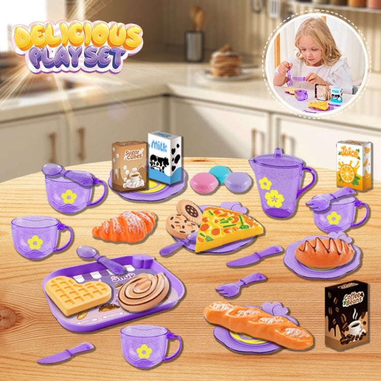 33pcs /Set Simulation Tableware Pretend Play Toy Kit Dessert Role Play Toys(99058 Green)