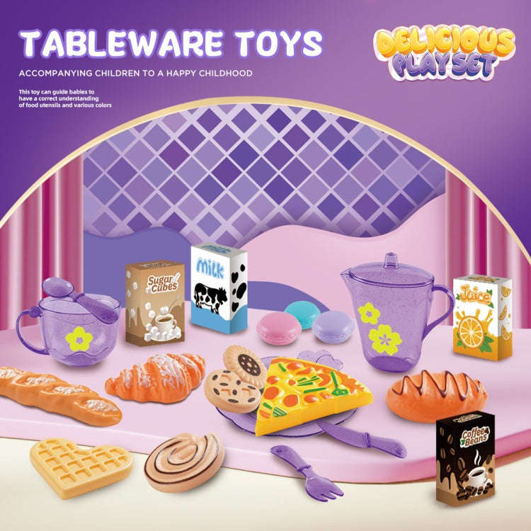 33pcs /Set Simulation Tableware Pretend Play Toy Kit Dessert Role Play Toys(99058 Green)