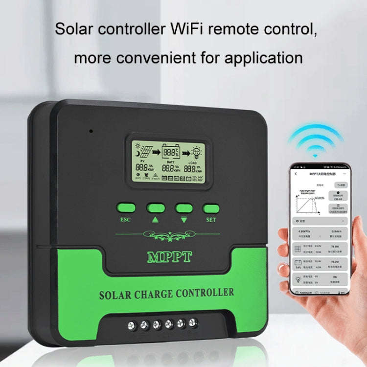 12V-24V 40A WIFI Remote MPPT Home Energy Storage Control System Solar Controller, Model: CM-D40