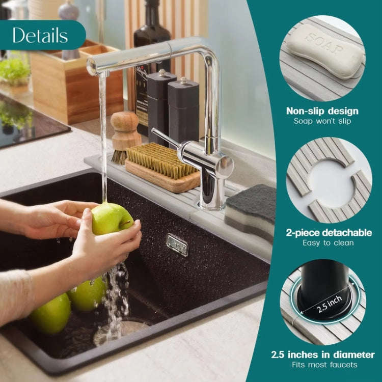 Diatomite Absorbent Mat Fast Drying Stone Kitchen Bathroom Faucet Sink Drainage Mat, Size: 40x10c...