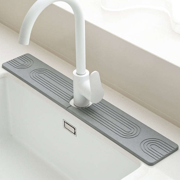 Faucet Sink Drying Mat Diatomaceous Earth Stone Splashproof Absorbent Sink Drainage Mat, Color: K...