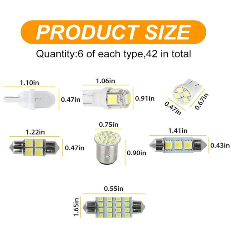 42pcs/Set Car Interior Reading LED Light Combination Set