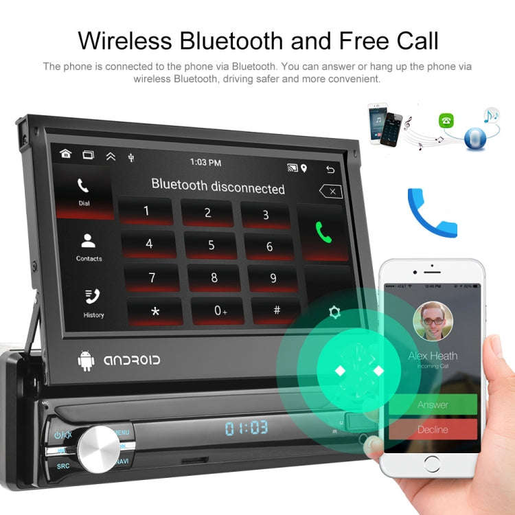 1+32G 7-Inch Single Din Android 10.0 Carplay Screen With GPS Navigation/Bluetooth/Mirror Link/DVR...