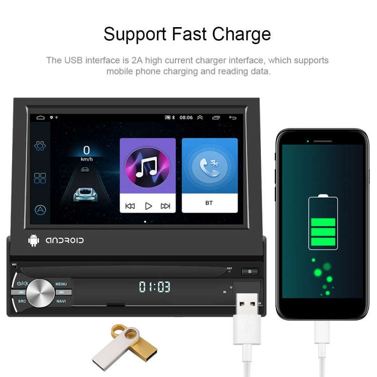 1+32G 7-Inch Single Din Android 10.0 Carplay Screen With GPS Navigation/Bluetooth/Mirror Link/DVR...