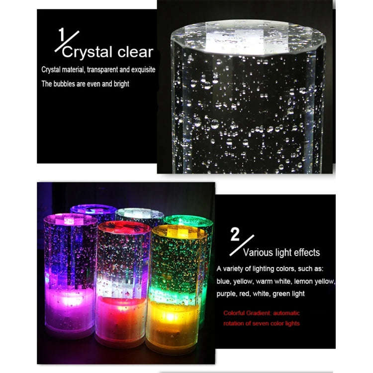 USB Charging LED Round Bar Crystal Lamp KTV Atmosphere Decorative Light, Color: Colorful Fixed Color