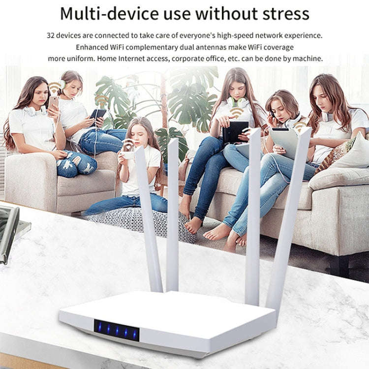 4G Wireless SIM Card Router 4G Hotspot Sharing Mobile CPE Full Netcom, EU Plug(White)