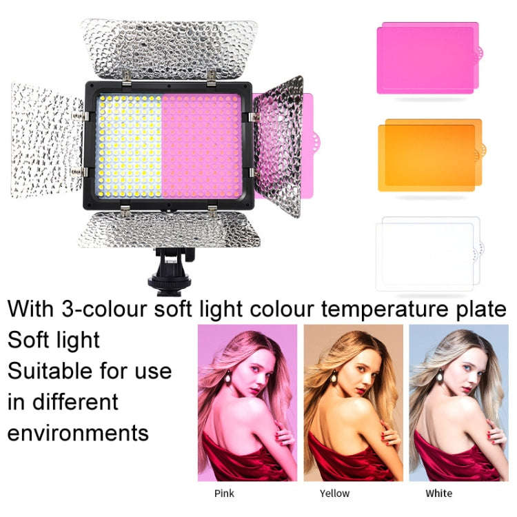 WS-300II Video Fill Light Dual Color Temperature LED Beauty Shooting Light, Spec: Single Lamp+US ...