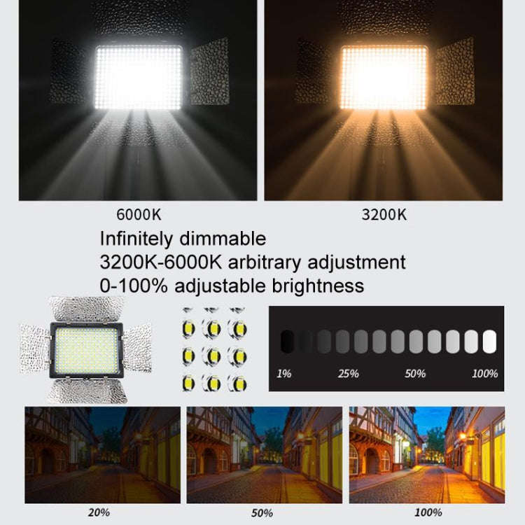 WS-300II Video Fill Light Dual Color Temperature LED Beauty Shooting Light, Spec: Single Lamp+US ...