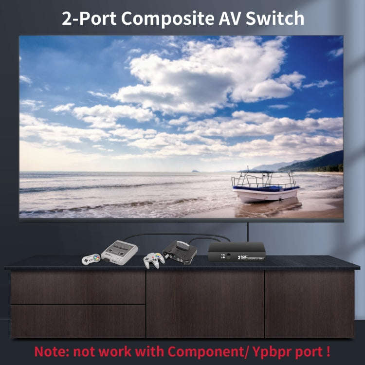 VSW21 AV 2 In 1 Out Audio Switcher RCA Audio Selector Box