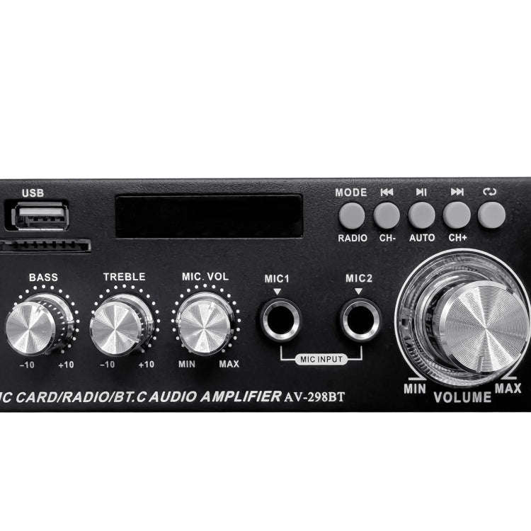 AV-298BT 300W+300W Hi-Fi Stereo Amplifier Bluetooth Home Audio Karaoke Digital Amplifier EU Plug
