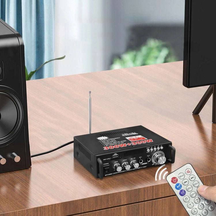 AV-298BT 300W+300W Hi-Fi Stereo Amplifier Bluetooth Home Audio Karaoke Digital Amplifier EU Plug
