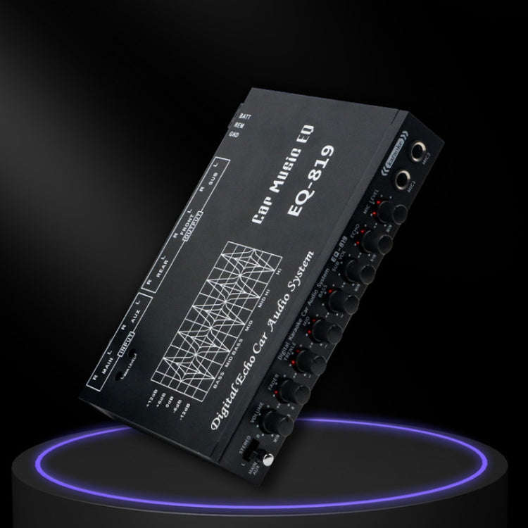 EQ-819 Car Audio Equalizer EQ Tuning Crossover Amplifier Supports Dual Microphone Input Reverbera...