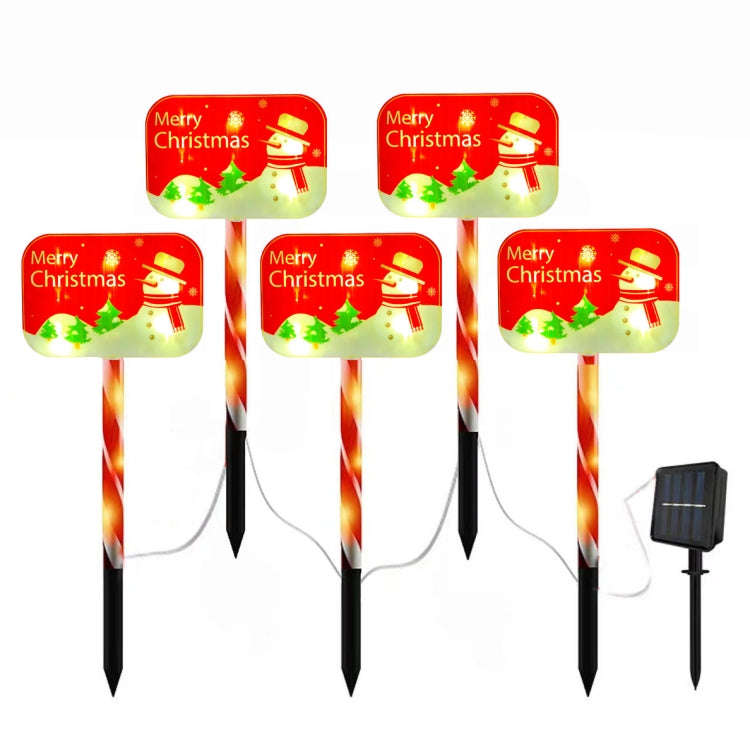 Outdoor LED Ground Plug Solar Christmas Road Sign, Style: Rectangular Snowman Road Sign