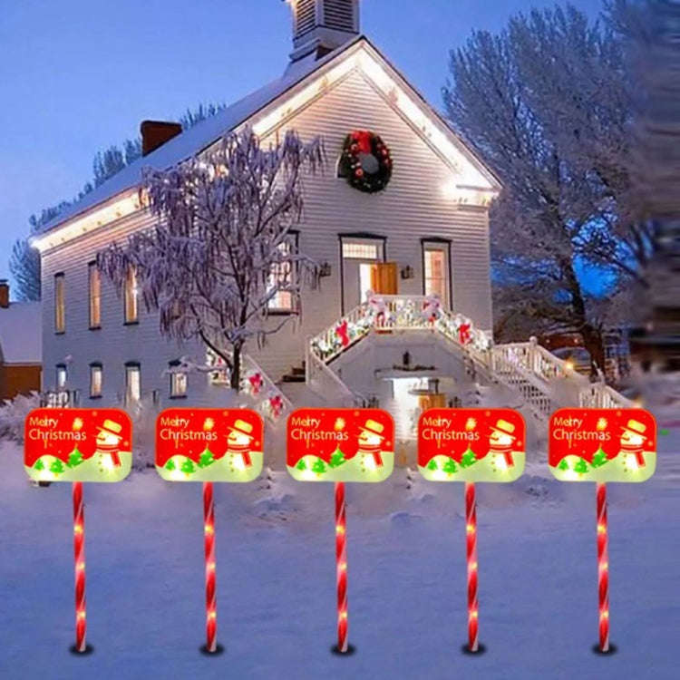 Outdoor LED Ground Plug Solar Christmas Road Sign, Style: Rectangular Snowman Road Sign