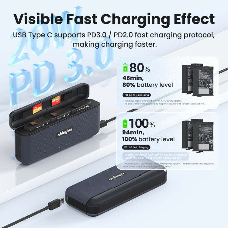 aMagisn Battery Charger For DJI Osmo 360 II / Osmo 360 / Action 5 Pro