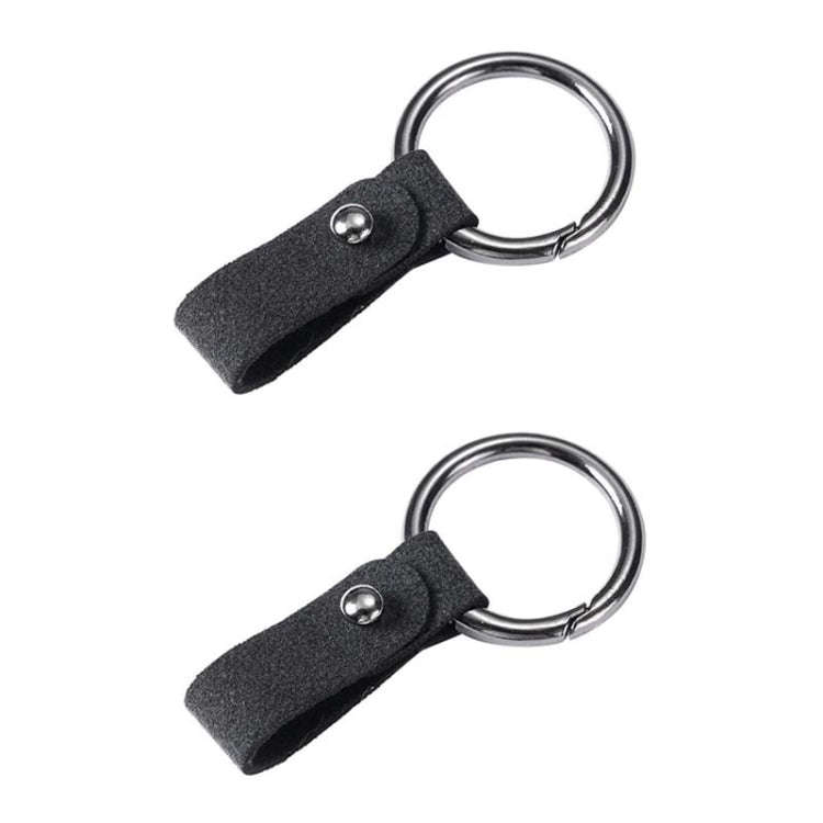 2pcs Simple Universal Car Keychain Metal Spring Ring DIY Pendant Decorations(Black)
