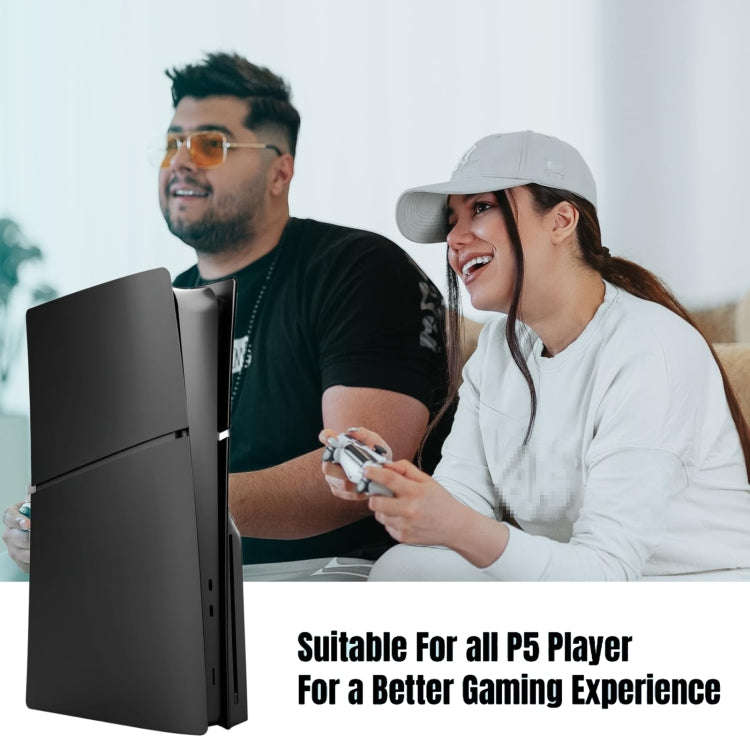 For PS5 Slim Replacement Faceplate Shell Detachable Protective Case, Model: Disc Edition Black