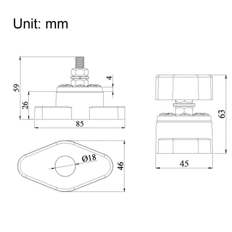 300A Car Modified Multi-channel Current Bus Terminal(AOA6313CT-M8)