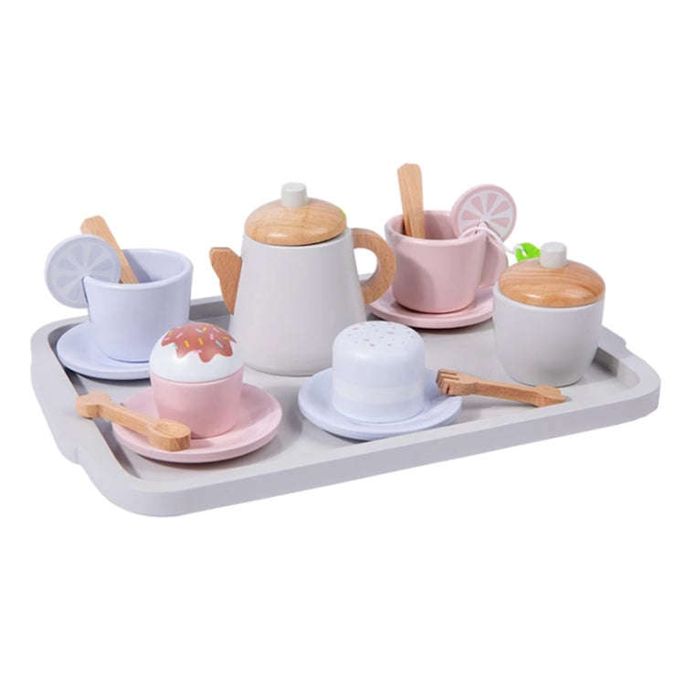 17pcs /Set Children Pretend Play Wooden Afternoon Tea Toy Simulation Fun Interactive Boys and Gir...