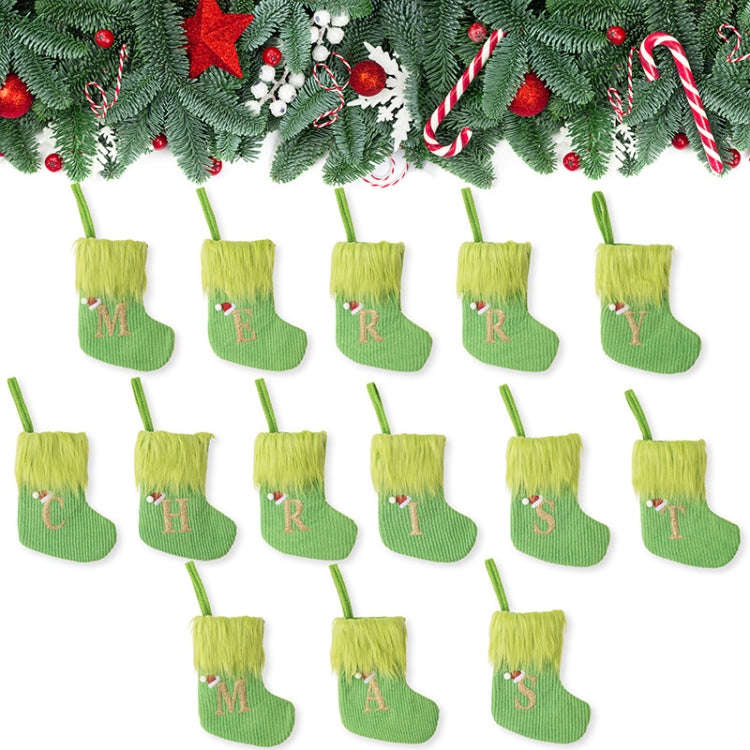Knitted Letter Christmas Sock DIY Home Hangings, Style: K