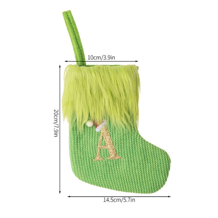 Knitted Letter Christmas Sock DIY Home Hangings, Style: K