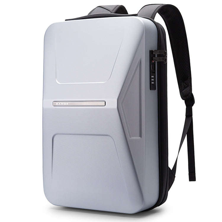 BANGE BG-3005 Hard Shell Men Backpack Laptop Personalised Shoulder Bag(Silver)