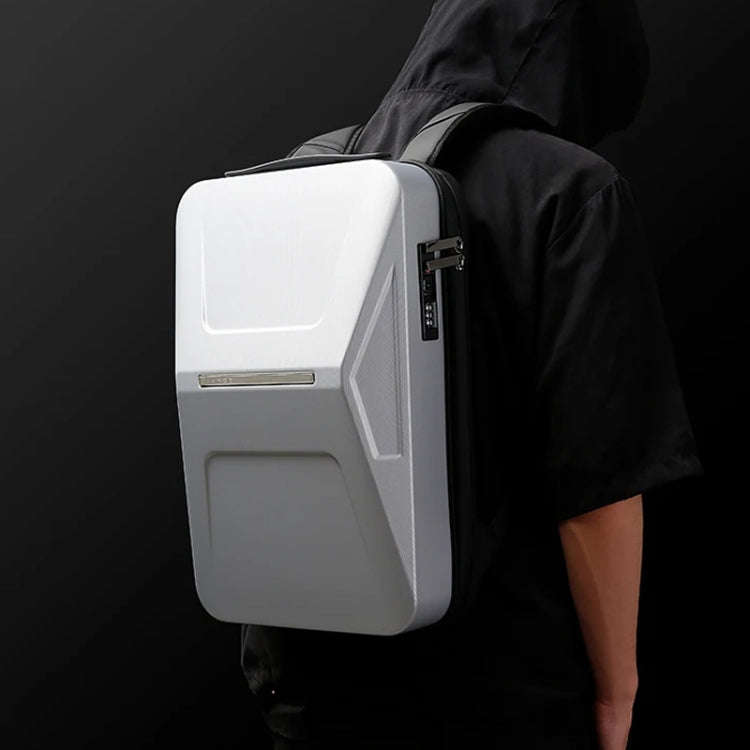 BANGE BG-3005 Hard Shell Men Backpack Laptop Personalised Shoulder Bag(Silver)