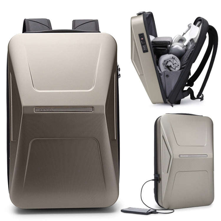 BANGE BG-3005 Hard Shell Men Backpack Laptop Personalised Shoulder Bag(Titanium Gold)
