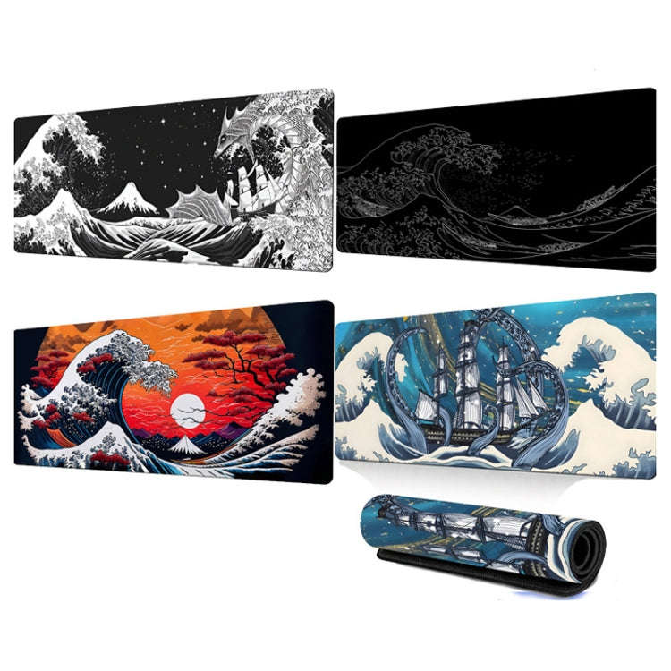 300x700x3mm Big Wave Gaming Mouse Pad Non-Slip Rubber Desk Mat(No.4)