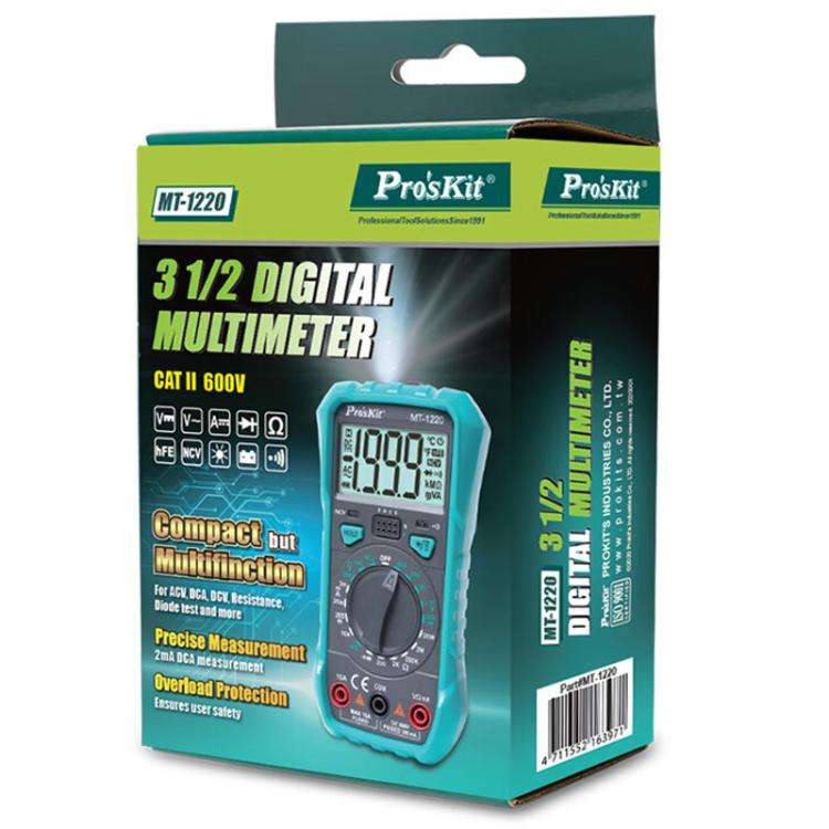 ProsKit MT-1220-C 3-1/2 Burn-Proof Digital Intelligent Multimeter
