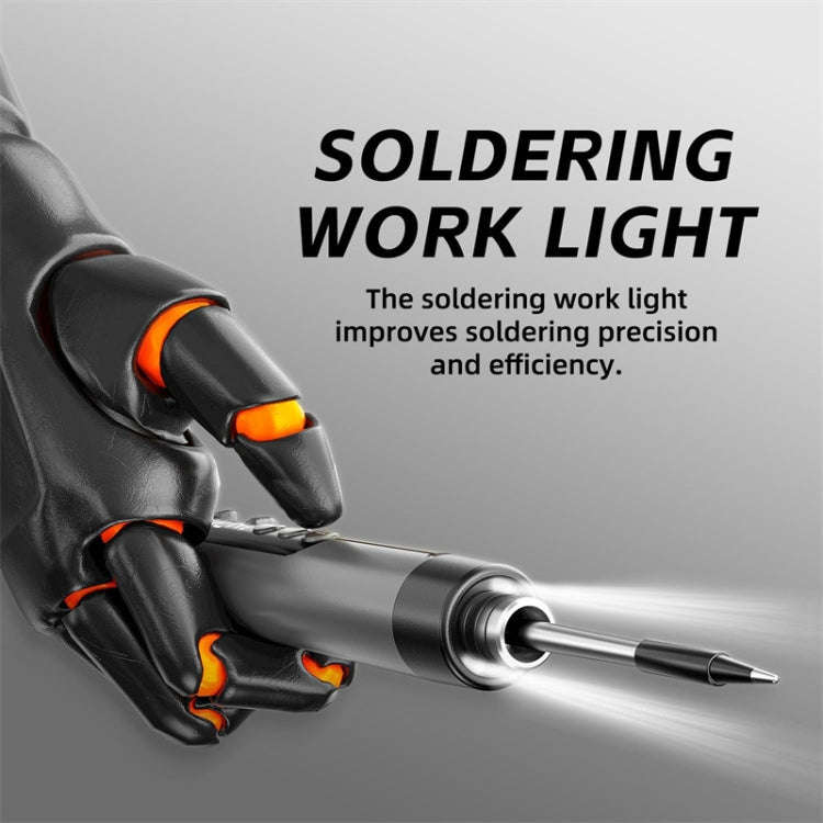 USB Digital Display Charging Soldering Iron Set 5-speed Temperature Adjustable 3 Heads Gray