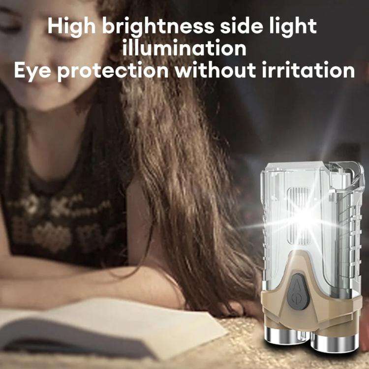 E-SMARTER Portable LED Keychain Light Outdoor Camping Dual Lamp(Gray)